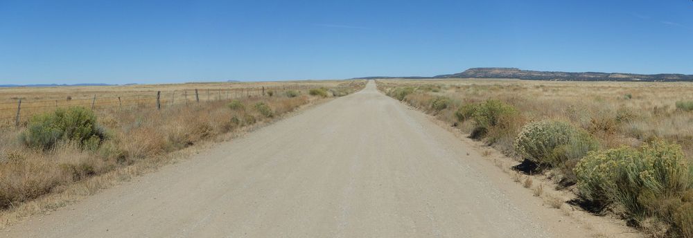 GDMBR: Northbound on CR-41 in semi-arid terrain.